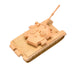 Green pull back army tank toy, front view