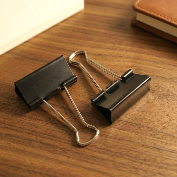 Extra Large Heavy-Duty Black Binder Clips Set (41 mm, 12 Pc) by Your Brand