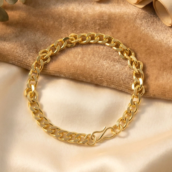 Classic Gold Finish Chain Link Bracelet for Men and Women (1 Pc) by Your Brand