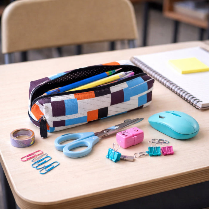 Multipurpose Printed Zipper Pencil Pouch Organizer for Students (1 Pc) by Your Brand