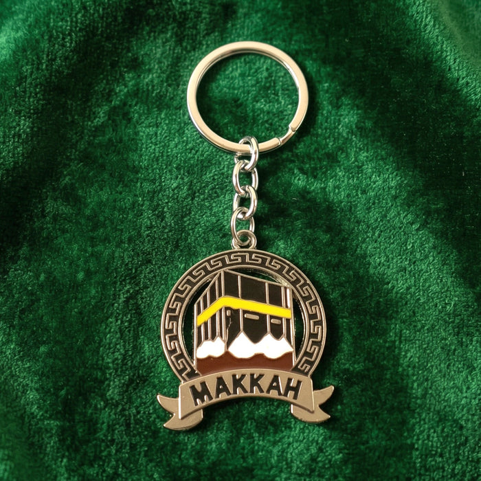 Premium Makkah Design Metal Keychain with Round Pendant (1 Pc) by Your Brand
