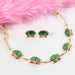Traditional Green & Lotus Motif Jewellery Set by Your Brand