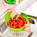 Thick drain basket rice bowl with handle, kitchen essential.