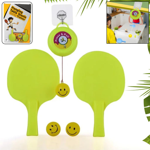 Portable Indoor Hanging Table Tennis with Three Ball, Table Tennis Self Training Set by Your Brand