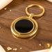 Gold Plated Keychain with Black Round Pendant Rotating (1 Pc) by Your Brand