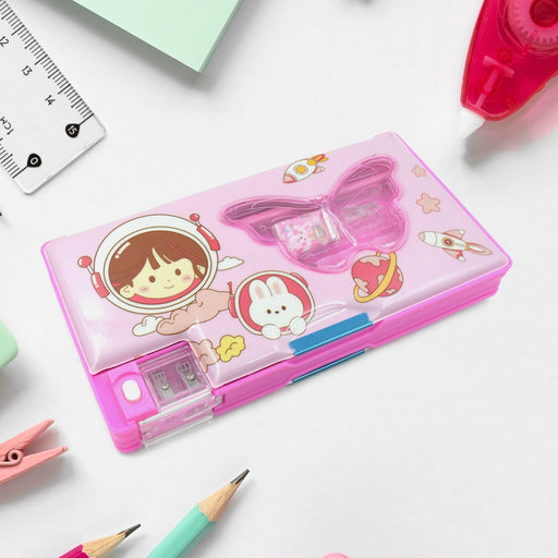 Printed Pencil Case for Kids (1 Pc): Multi-Compartment, Compass Box by Your Brand