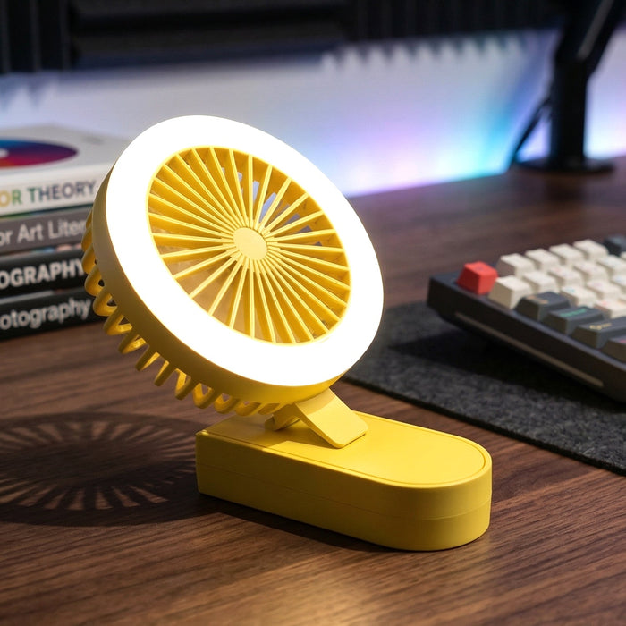 Portable Rechargeable Mini Table Fan with LED Light (1 Pc) by Your Brand