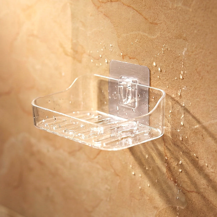 Wall-Mounted Transparent Soap Dish Holder Set by Your Brand