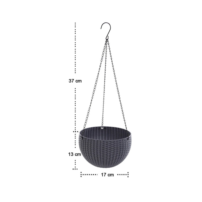 Plastic Hanging Flower Pot and Flower Pot with Chain (6 Pc) by Your Brand