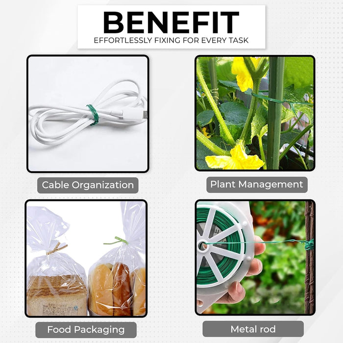 Reusable Green Twist Tie Roll (50 Meter Length) by Your Brand