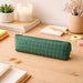 Premium Green Grid Printed Zipper Pencil Pouch Organizer (1 Pc) by Your Brand