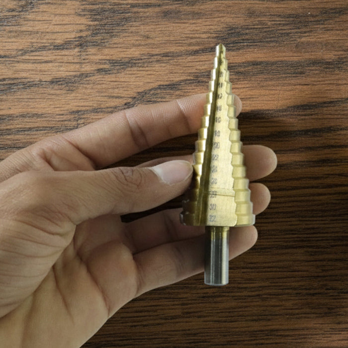 3X Large HSS Steel Step Cone Drill Titanium Bit Set Hole Cutter (4-32, 4-20, 4-12mm) by Your Brand