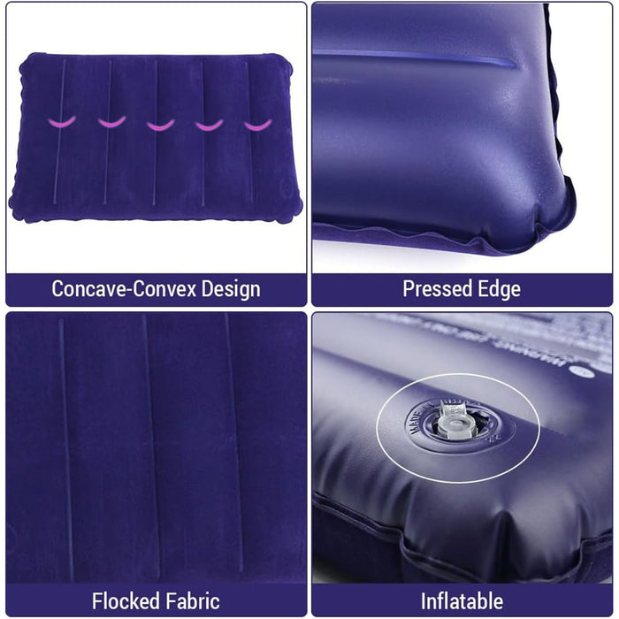 Velvet Air Inflatable Travel Pillow (Blue) by Your Brand