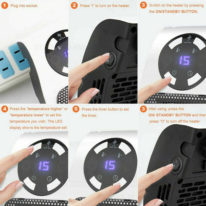 Portable Electric Heater Mini Fan Heater Desktop Household by Your Brand