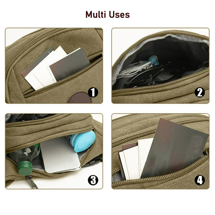 Stylish Canvas Waist Bag for Men & Women (1 Pc) by Your Brand