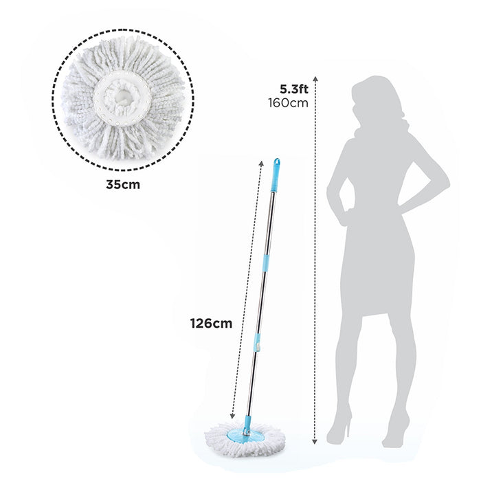 Spin Mop with Bigger Wheels and Plastic Auto Fold Handle for 360 Degree Cleaning by Your Brand
