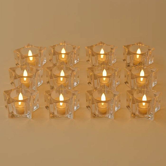 12 LED Crystal Smokeless Candles
