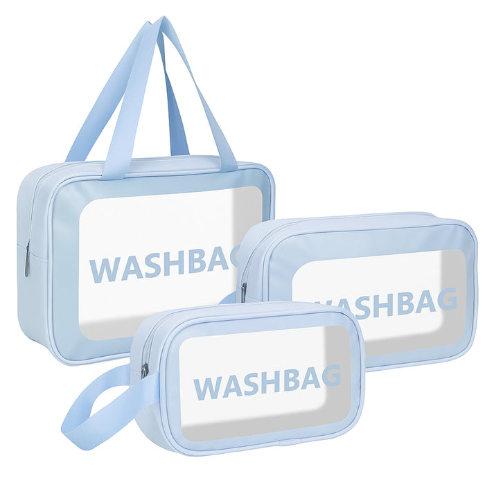 3-IN-1 Waterproof Transparent Travel Toiletry Bag Set by Your Brand