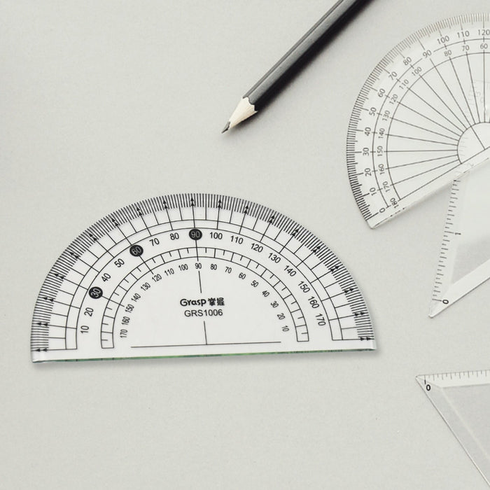 4-Piece Geometry Set, Triangle Ruler Protractor Straight Ruler by Your Brand