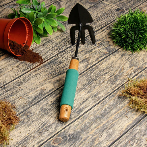 2 IN 1 DOUBLE HAND HOE GARDENING TOOL WITH WOODEN HANDLE by Your Brand