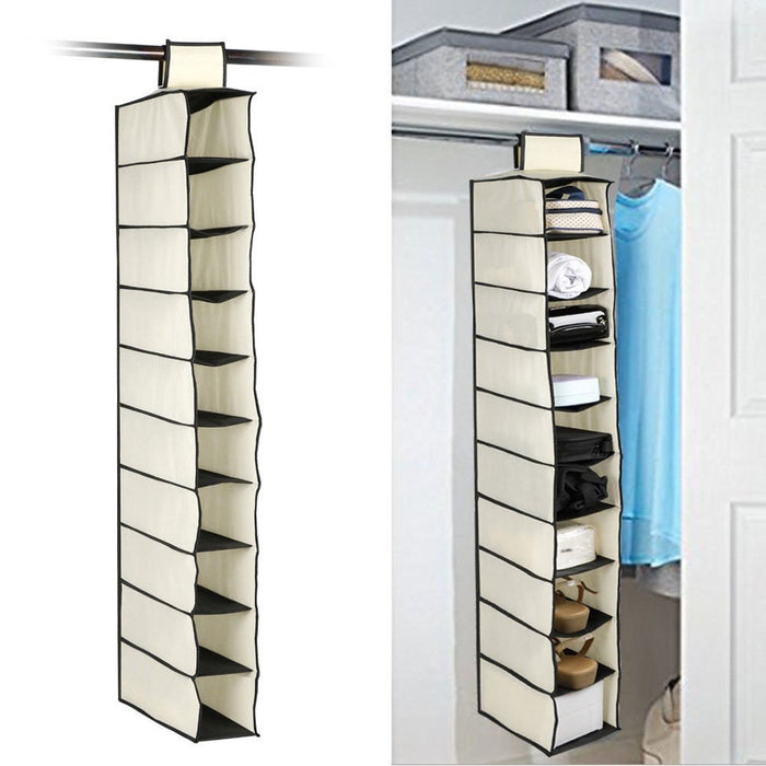 10-Tier Foldable Multipurpose Storage Rack – Collapsible Fabric Wardrobe Organizer by Your Brand