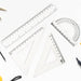 Plastic Geometry Set, Triangle Ruler Protractor Straight Ruler (4 Pcs Set) by Your Brand