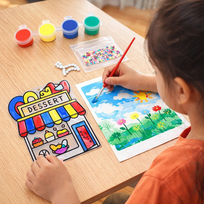 Kids Paint Coloring & Craft Activity Set with Beads (Mix Design, 1 Set) by Your Brand