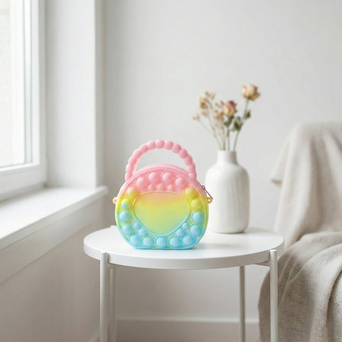 Rainbow Round Silicone Pop It Coin Purse (1 Pc) by Your Brand