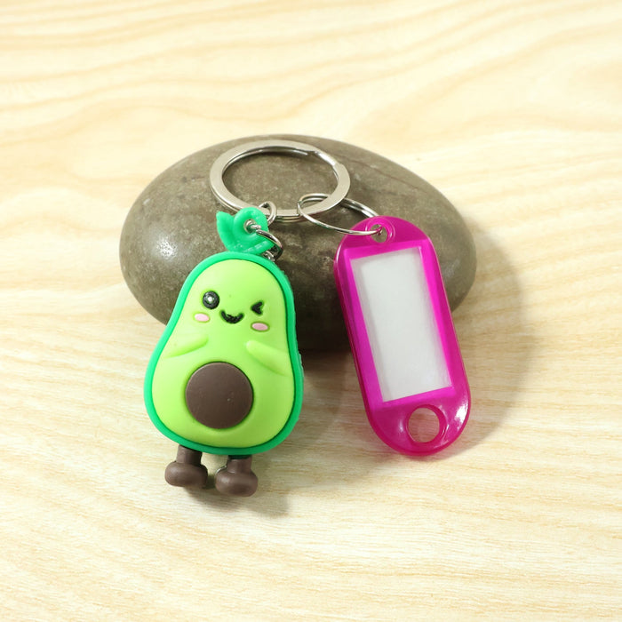 Cute Cartoon Character Keychain with Label Tag Holder (1 Pc) by Your Brand