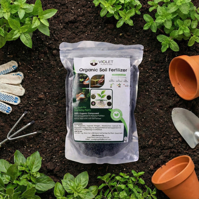 Black Organic Soil Fertilizer for Home Gardening (1 Pc, 1 Kg) by Your Brand
