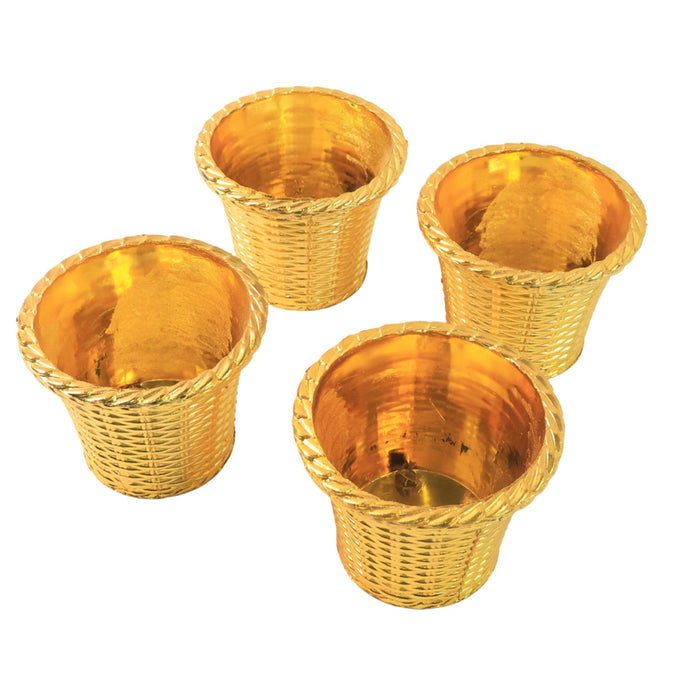 Plastic Flower Valencia (Pot) Home and Outdoor (4 Pc) by Your Brand