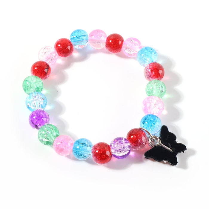 Premium Multicolor Crackle-Bead Stretch Bracelet (1 Pc) by Your Brand