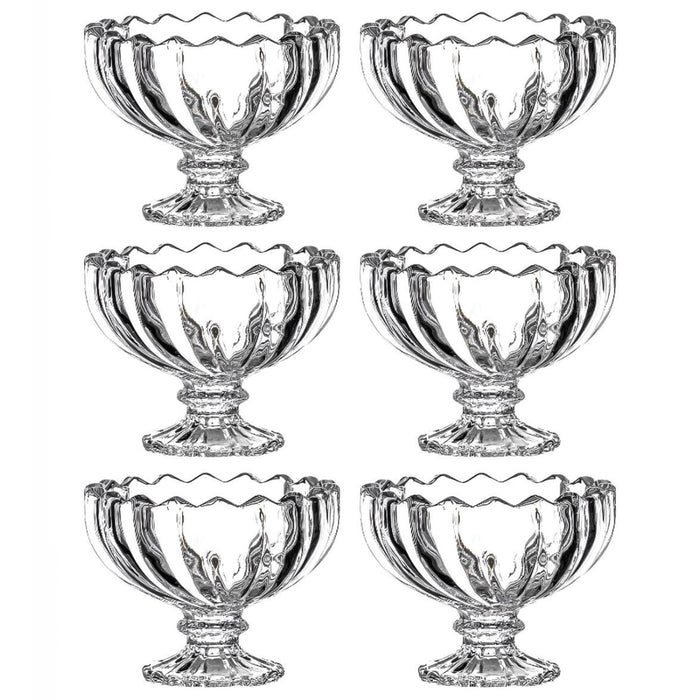 Glass Ice Cream Bowls Glass Dessert Cups for Sundae (6 pcs / 120ml)