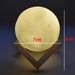 Realistic 3D moon lamp with touch-sensitive brightness control