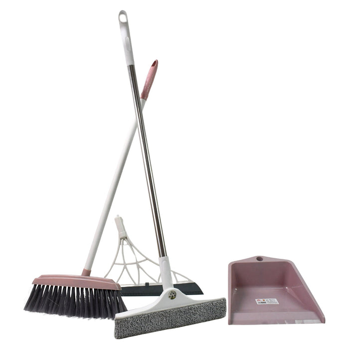 Dustpan, Kitchen Wiper, Window Cleaning Squeegee Tool & Broom Brush, (4 Pcs Combo) by Your Brand