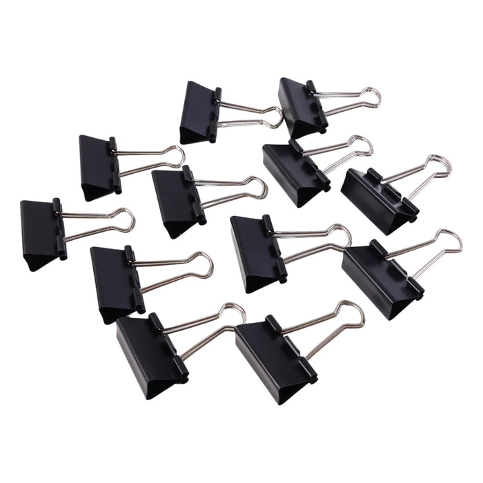 Medium Size Heavy-Duty Black Binder Clips Set (32 mm, 12 Pc) by Your Brand