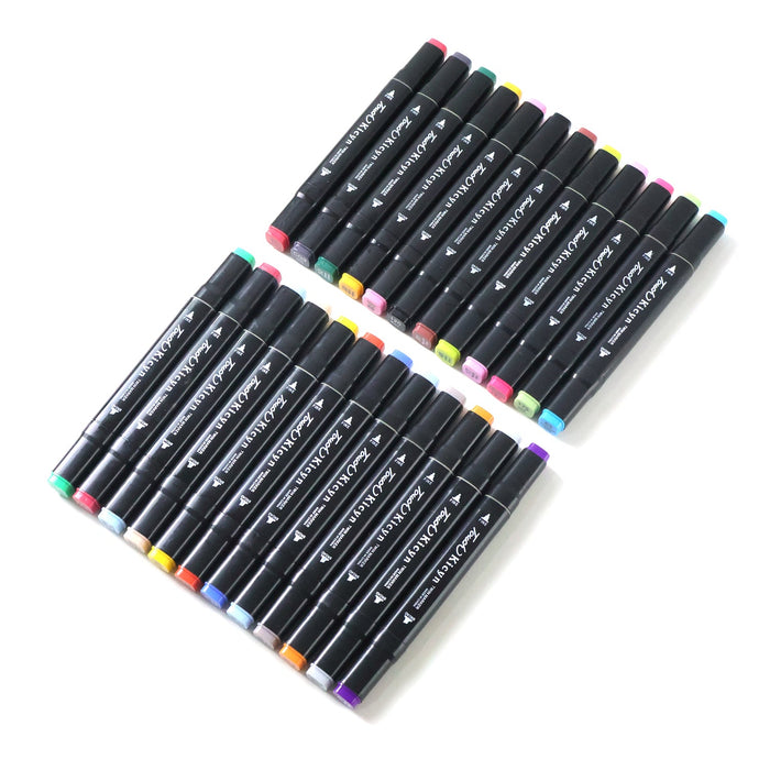 24 Pc Dual Tip Sketch Marker Pen Set With Storage Pouch by Your Brand
