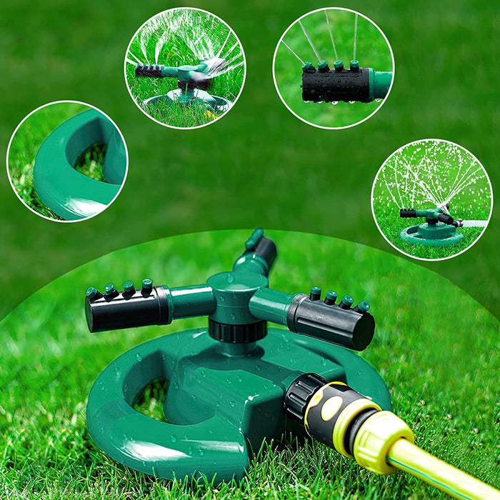 3 Arm 360° Sector Rotating Water Sprinkler Garden Pipe Hose Irrigation Yard by Your Brand