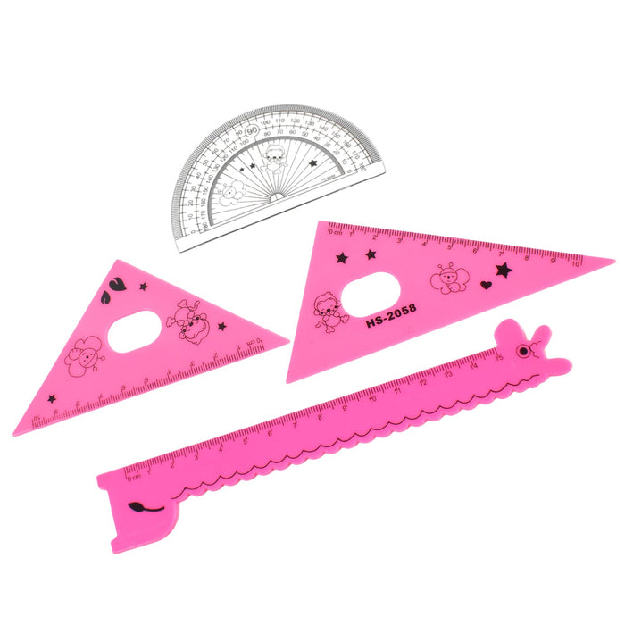 Cute Cartoon Giraffe Ruler / Scale Meter Ruler / Triangle Ruler (4 Pc Set) by Your Brand