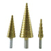 3X Large HSS Steel Step Cone Drill Titanium Bit Set Hole Cutter (4-32, 4-20, 4-12mm) by Your Brand
