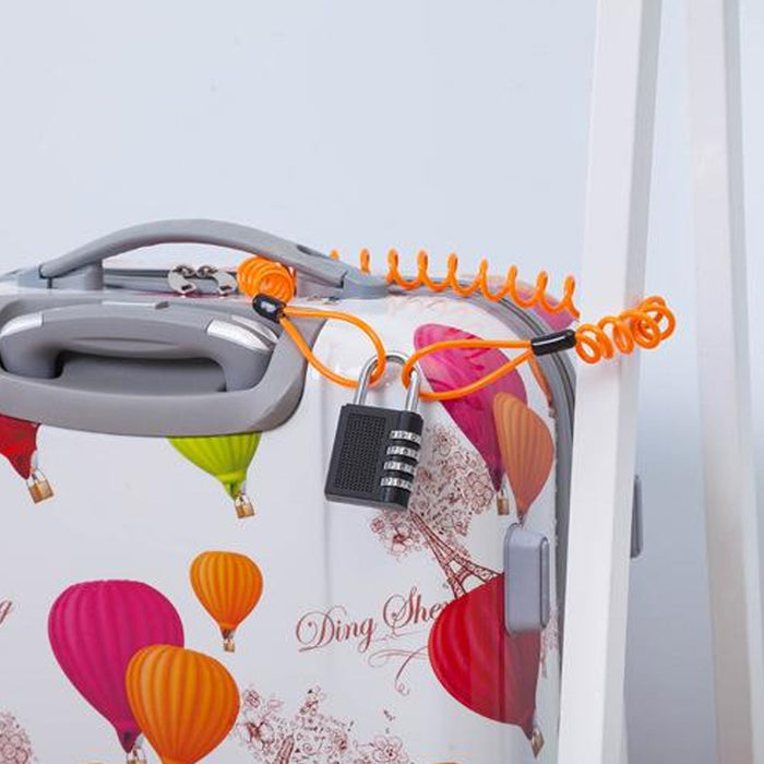 3-Digit Travel Combination Lock of Zinc Alloy, Small Safe Combination Padlock Resettable Number Lock Small Colorful Code Locks for Lockers Suitcases Luggage With Safety Lanyard Spring Coil Wire Disc Brake Lock Reminder Cable by Your Brand