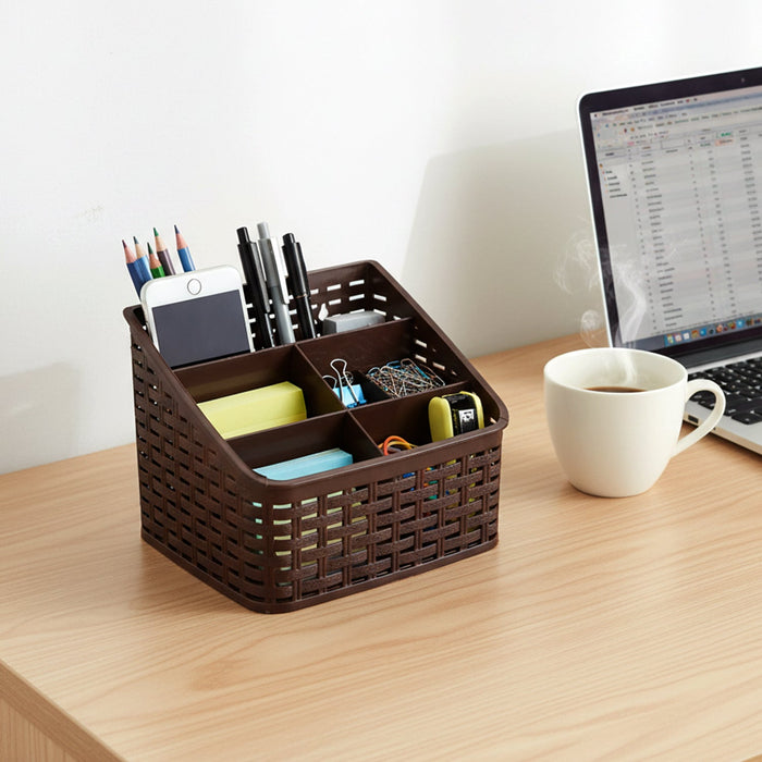 5 Compartment Multipurpose Desk Organizer Basket (1 Pc) by Your Brand