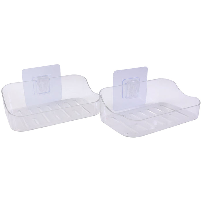 Wall-Mounted Transparent Soap Dish Holder Set by Your Brand