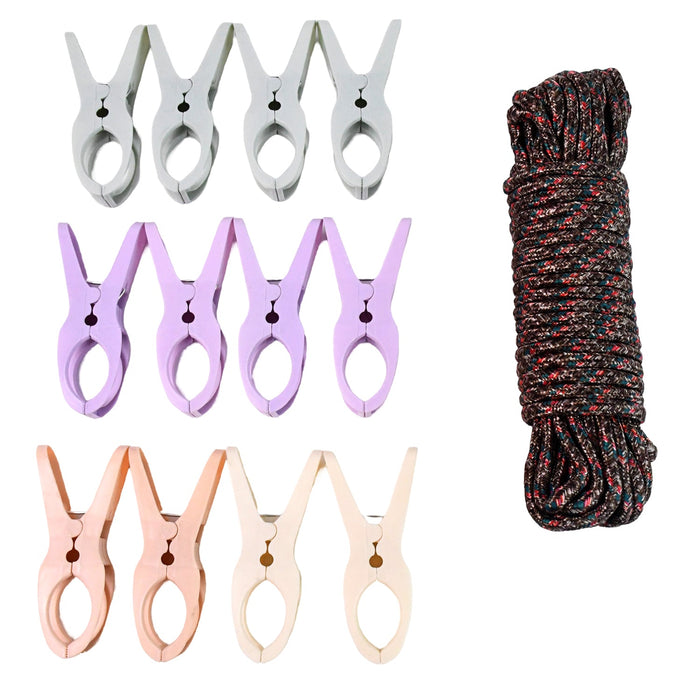 Cloth Drying Rope with Clips – Convenient and Durable Hanging Solution (12 Pc) by Your Brand