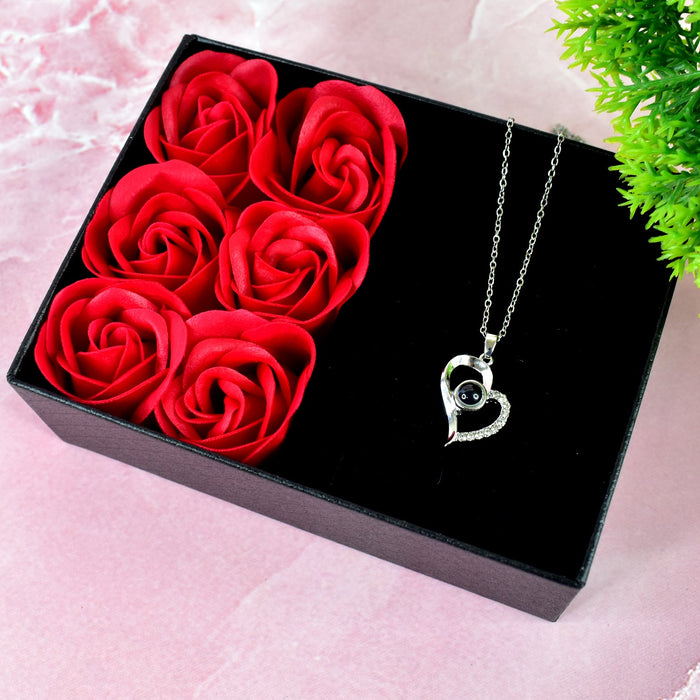 Rose Flower Gift Box, Handmade Eternal Rose I Love You Necklace, Valentine's Day by Your Brand