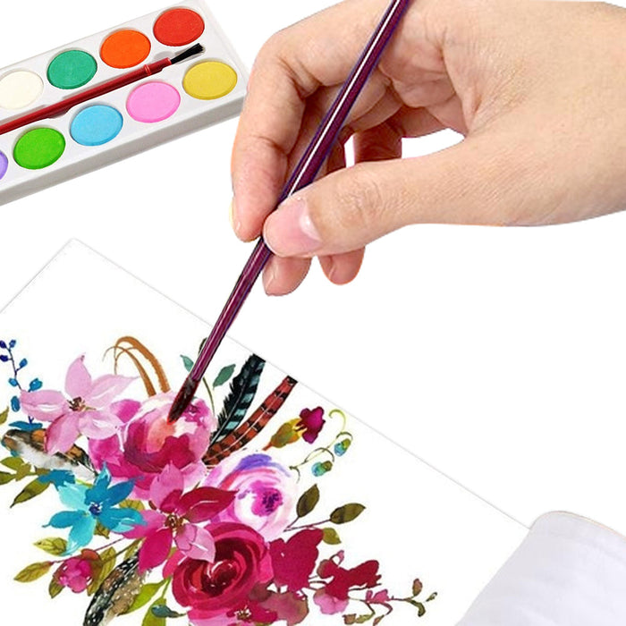 Painting Water Color Kit - 12 Shades and Paint Brush (13 Pcs) by Your Brand