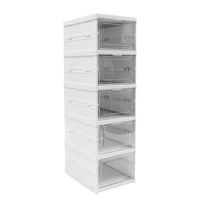 5-Layer Stackable Utility Cart – Foldable Storage Organizer for Clothes & Home (1 Pc)