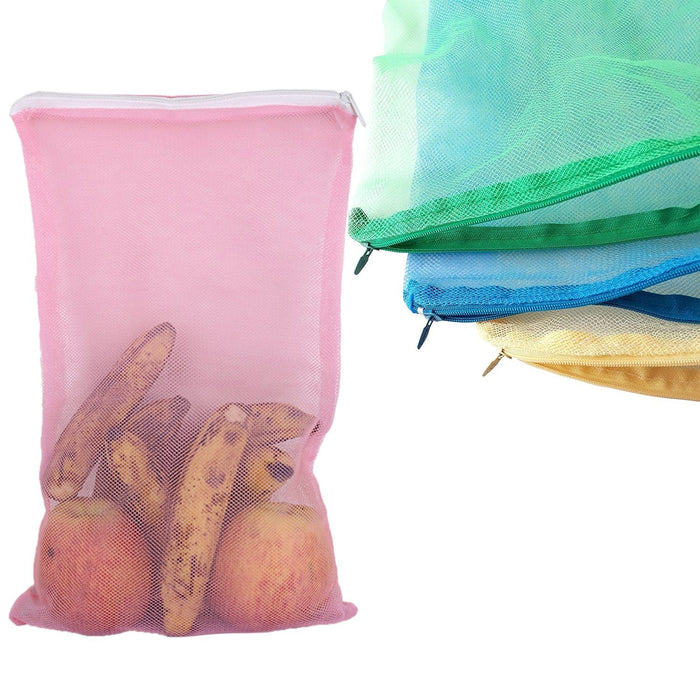 Fridge Bags for Fruits and Vegetables with Zip Net (Multicolour) by Your Brand