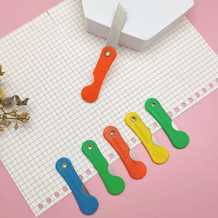 Multicolour Mini Paper Cutter Knife Pencil Knife (Pack of 12) by Your Brand