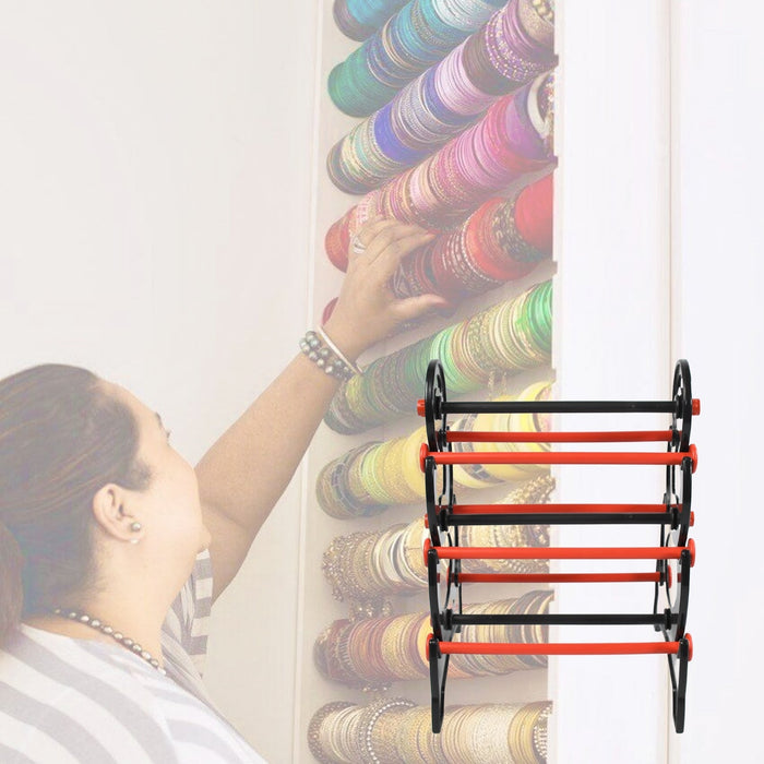Close-up of 3-step bangle stand showing tier detail and structure India